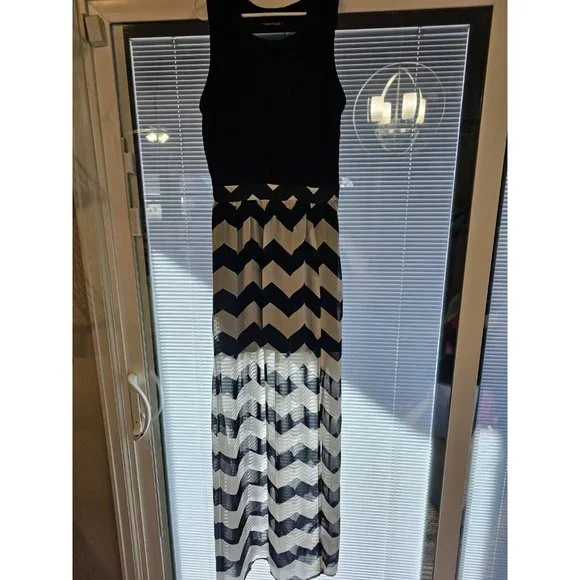 heartsoul maxi dress HeartSoul | Dresses | Heartsoul Chiffon Floor Length Black White Maxi Dress Womens Size Xs New